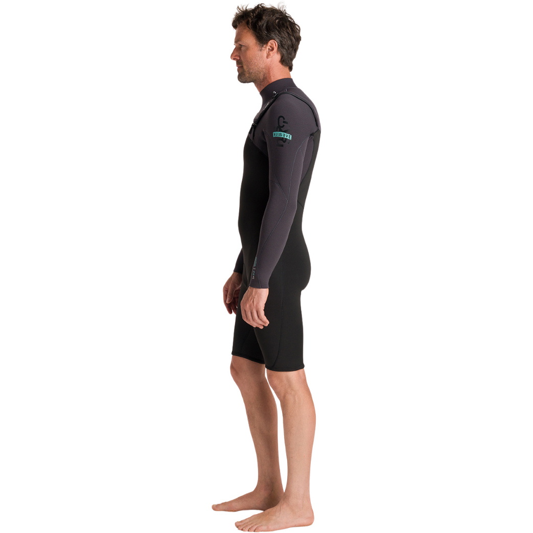 2026 C-Skins Da Uomo NuWave Session 3/2mm Chest Zip Muta Primaverile Muta C-NSE32SPM - Black / Meteor X / Petrol